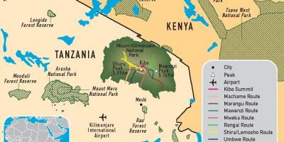 نقشہ کے تنزانیہ kilimanjaro