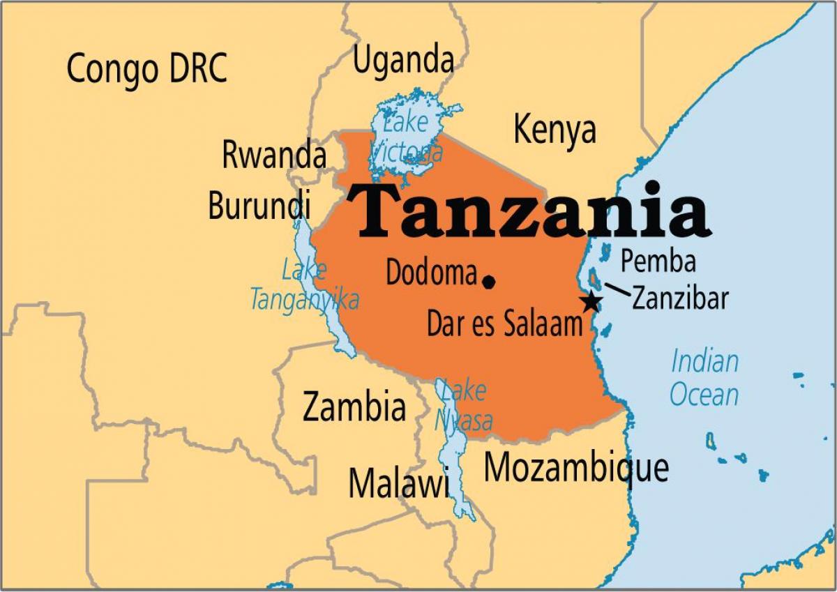 کا نقشہ دارالسلام تنزانیہ