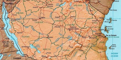 تنزانیہ جغرافیائی نقشہ