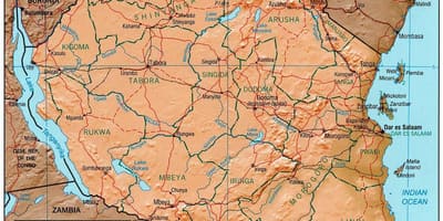 نقشہ کے تنزانیہ دکھا تاریخی مقامات