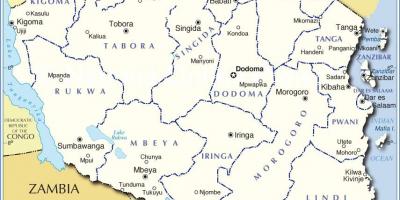 نقشہ کے تنزانیہ کے ساتھ ضلع